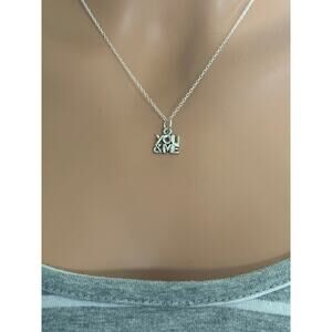 Sterling Silver You and Me Word Necklace, Silver You and Me Word Necklace
